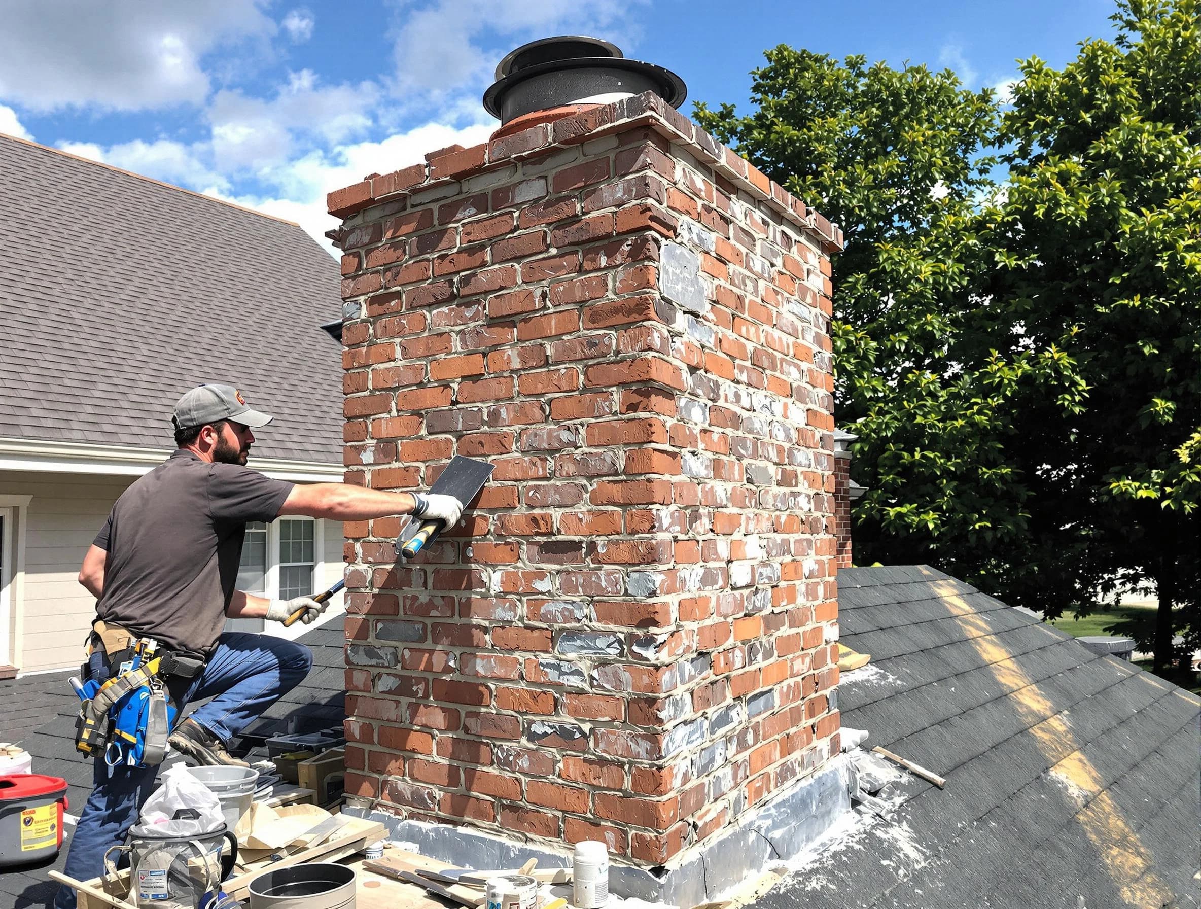 Completed chimney rebuild by Tyrone Chimney Sweep in Tyrone, GA