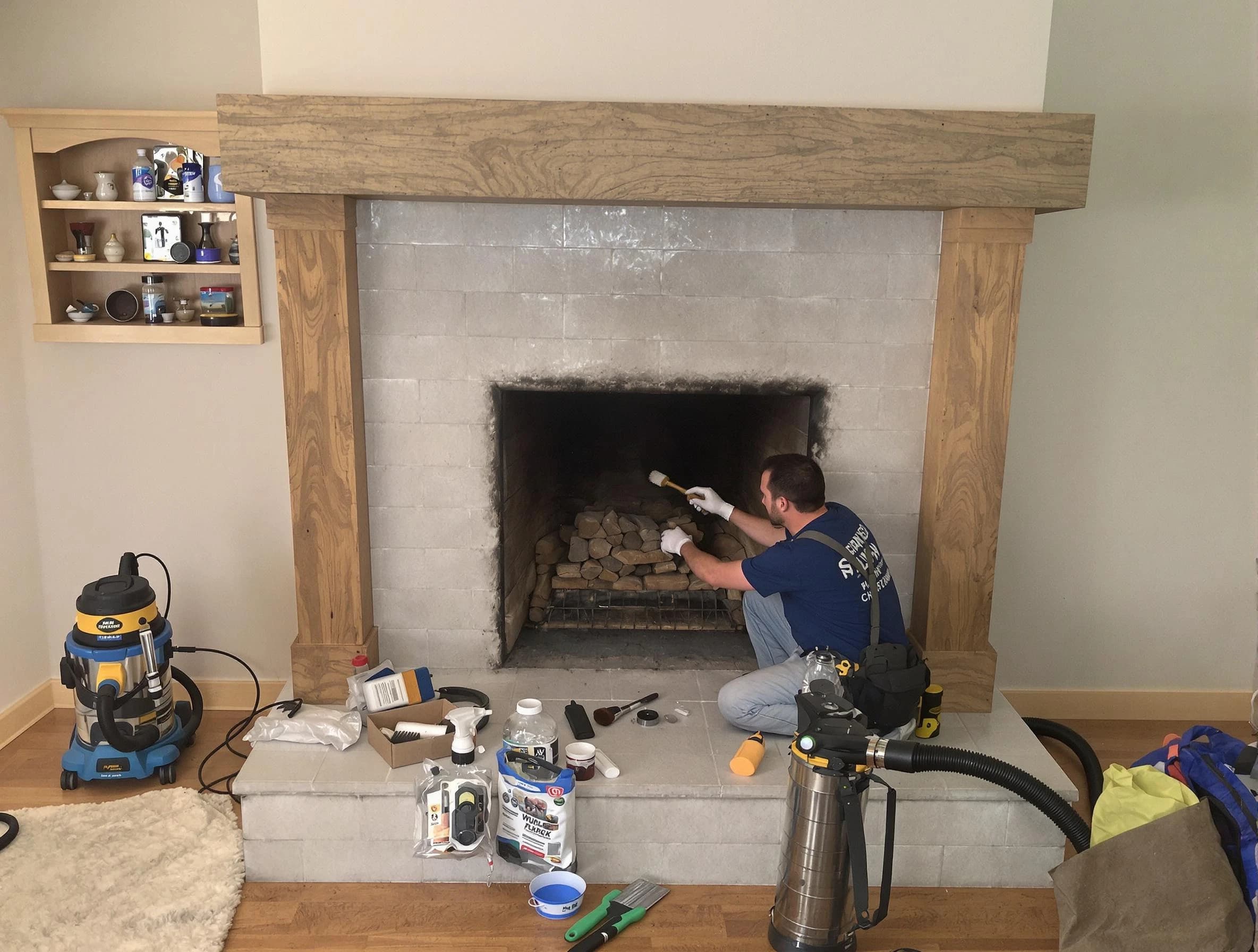 Detailed creosote removal process by Tyrone Chimney Sweep in Tyrone, GA