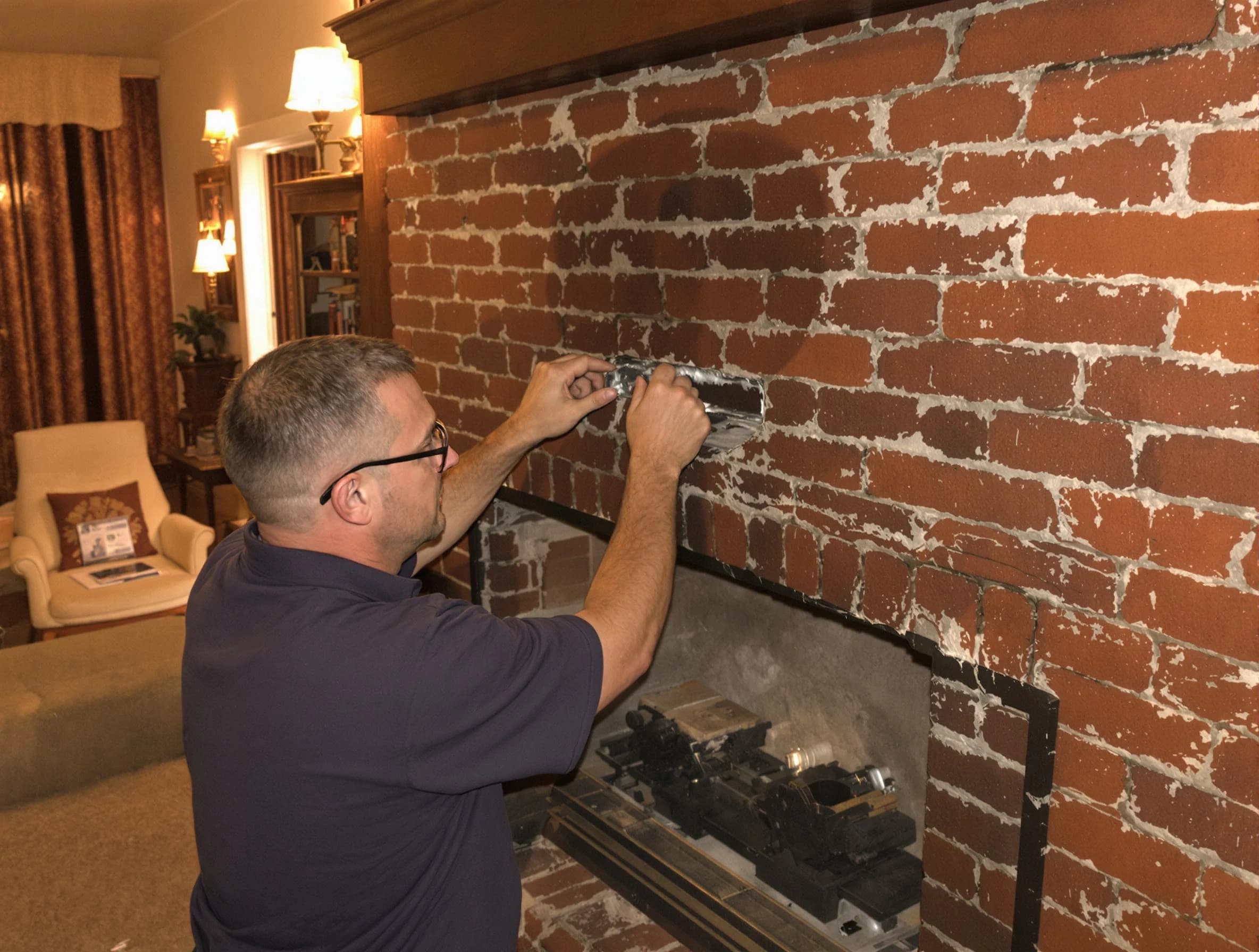 Tyrone Chimney Sweep expert fixing a fireplace in Tyrone, GA