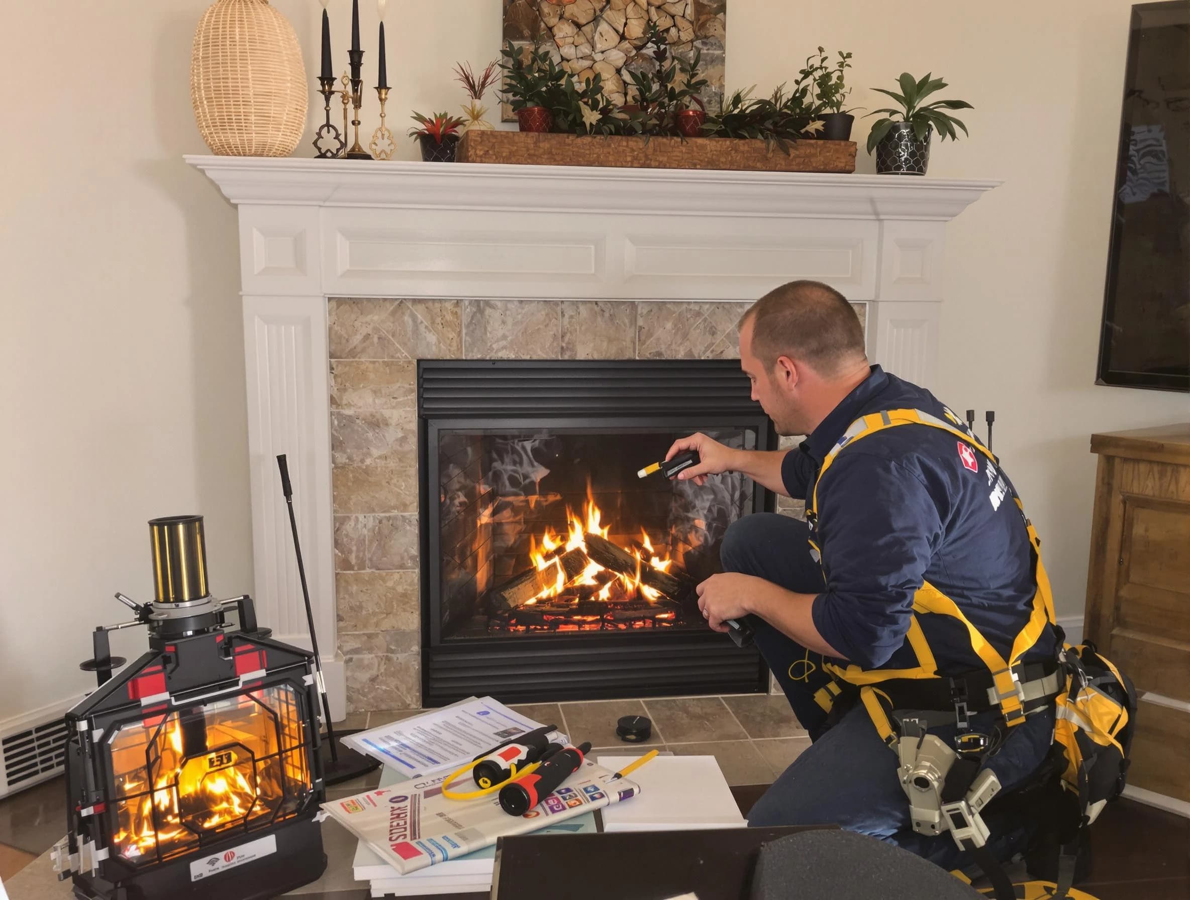 Safety-focused fireplace inspection by Tyrone Chimney Sweep in Tyrone, GA