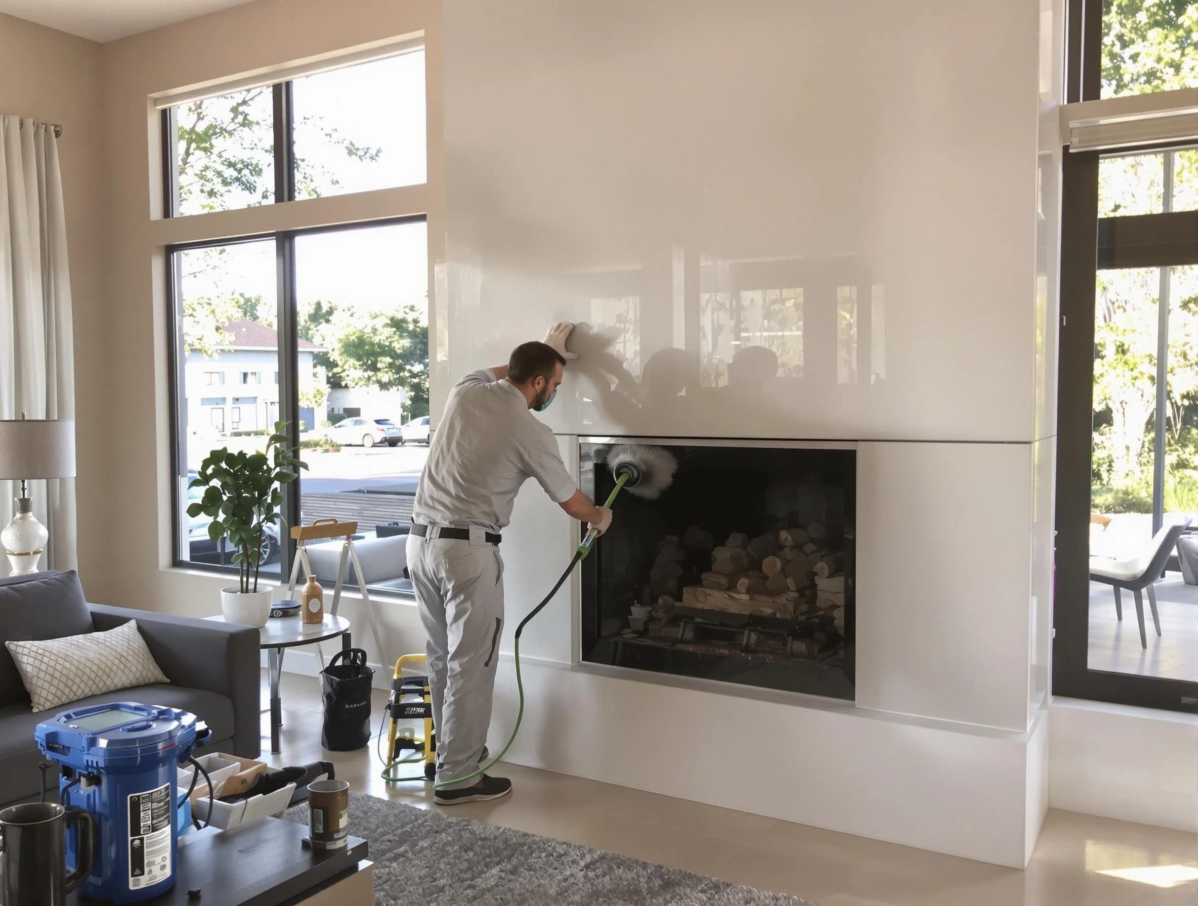 Tyrone Chimney Sweep performing thorough soot removal in Tyrone, GA