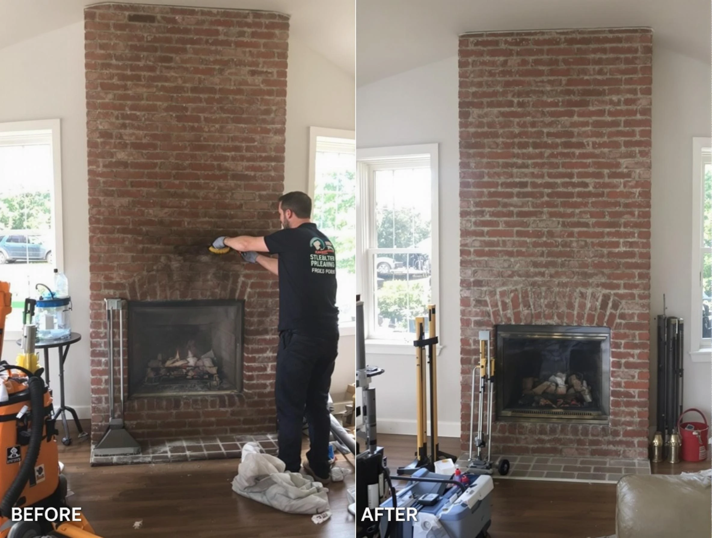 Finished chimney sweeping service by Tyrone Chimney Sweep in Tyrone, GA
