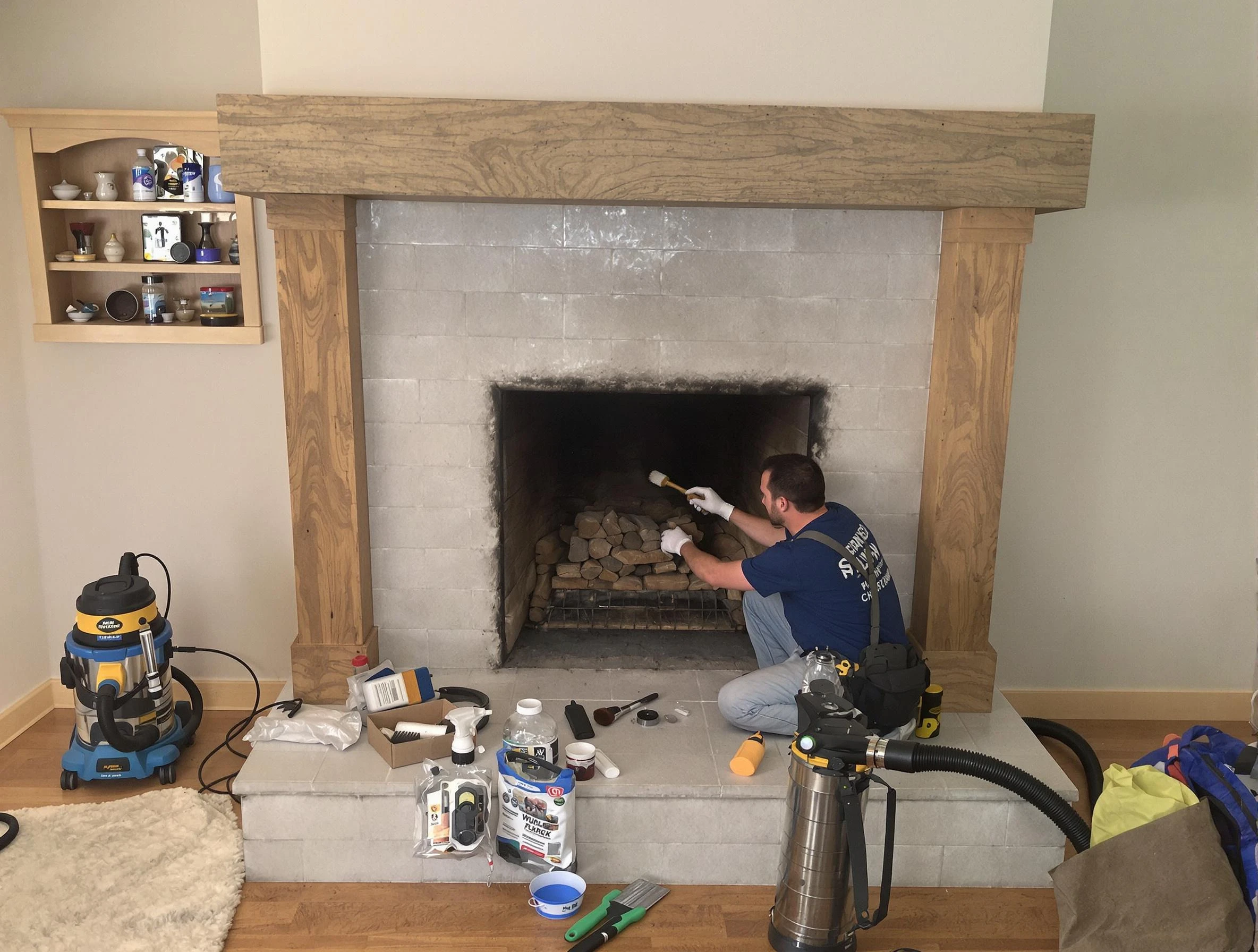 Detailed creosote removal process by Tyrone Chimney Sweep in Tyrone, GA