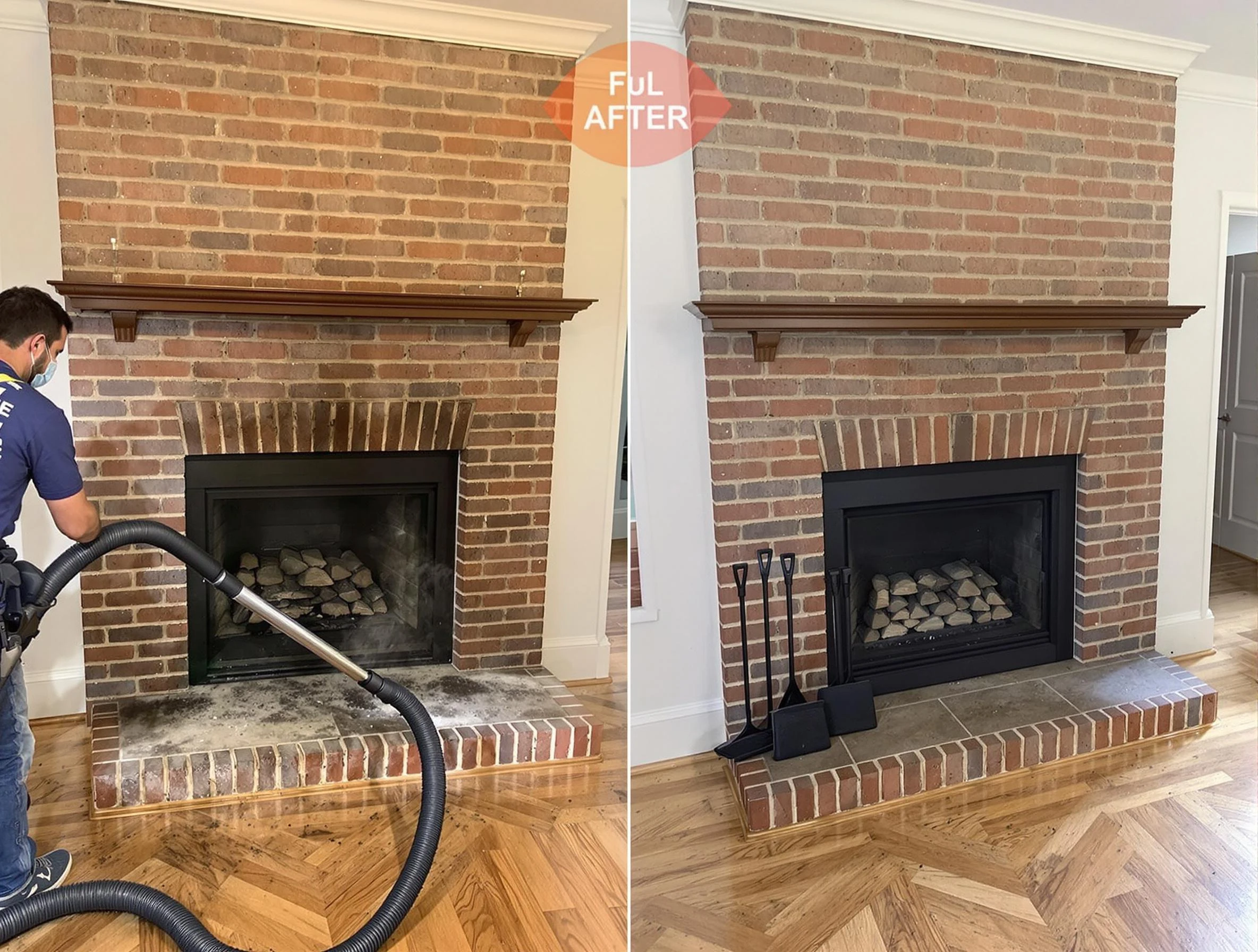Tyrone Chimney Sweep carefully sanitizing a fireplace in Tyrone, GA