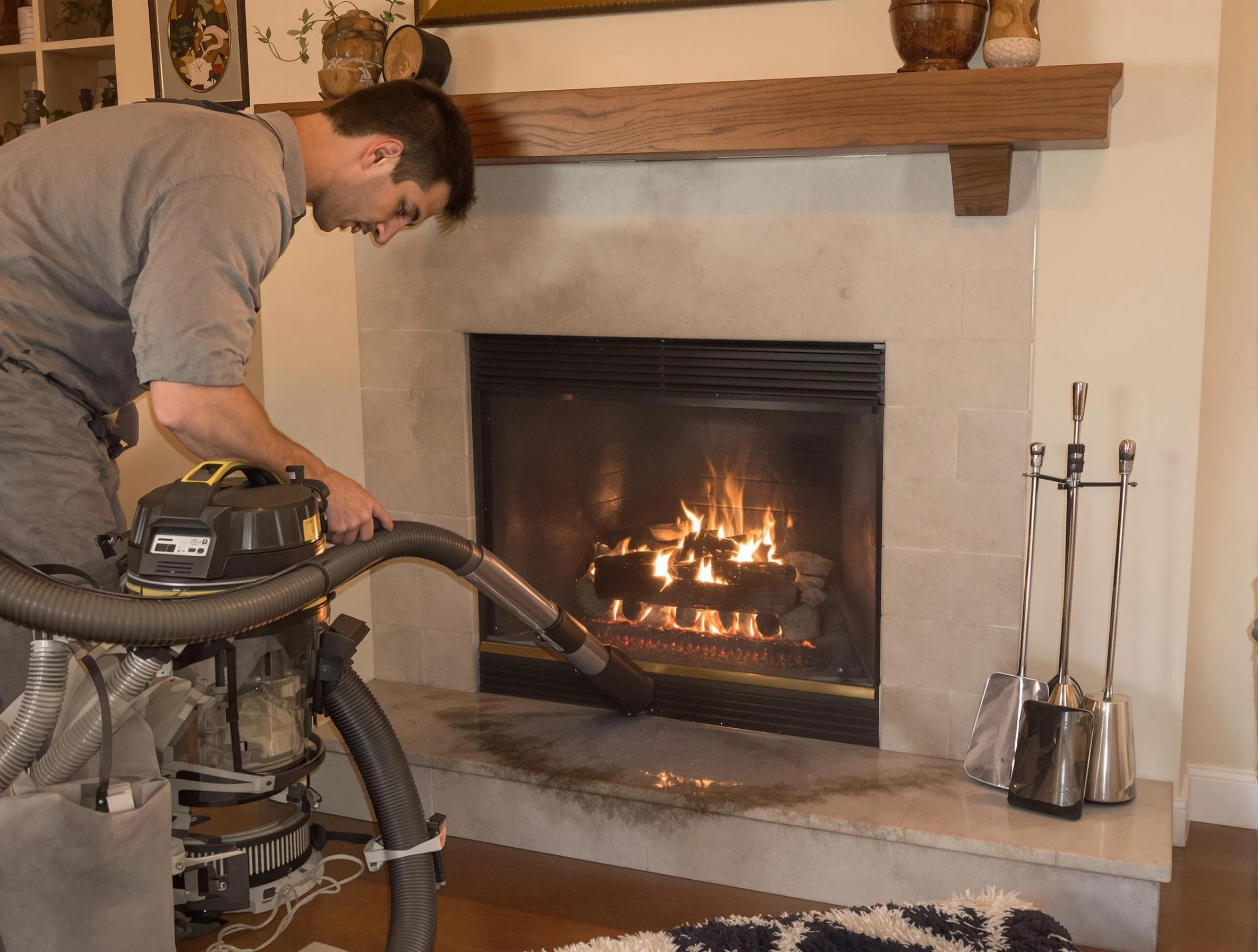Routine fireplace upkeep by Tyrone Chimney Sweep in Tyrone, GA